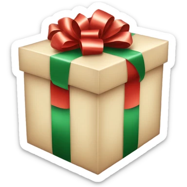 Christmas GIFTBOX with satin bow sticker