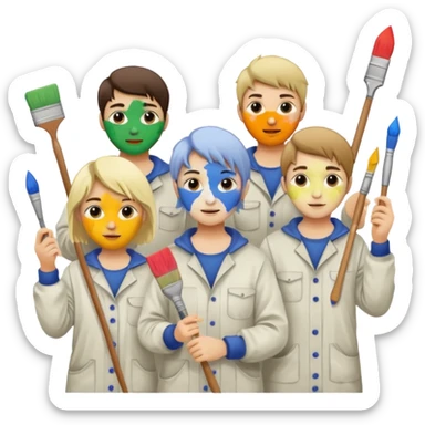Painters with Paint Stained Faces sticker