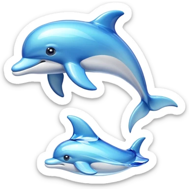 Crystal dolphin figurine sticker