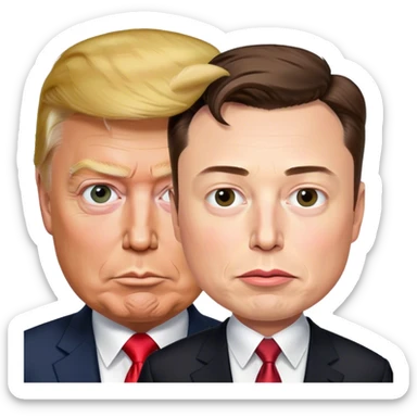 Donald Trump and Elon Musk sticker