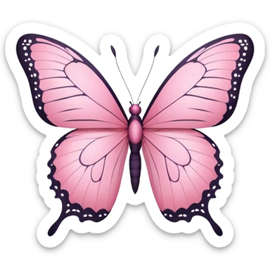 pink butterfly on paper sticker