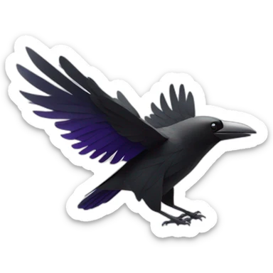 A raven in flight, crafted from intersecting lines and angles, reflecting a digital, tech-forward concept sticker