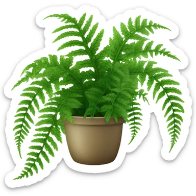 a fern plant in a pot sticker