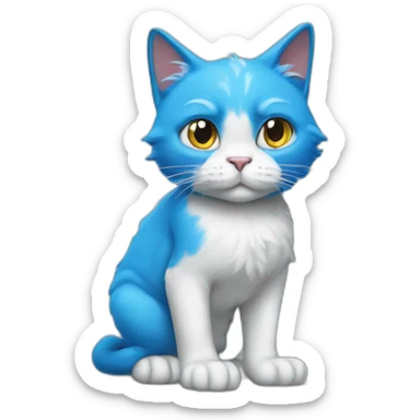 full body shot of smurf cat sticker