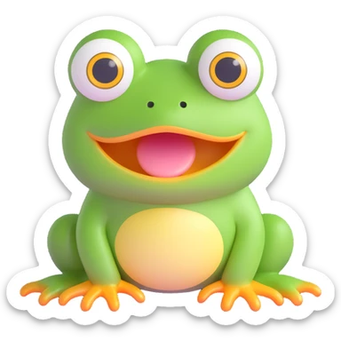 derpy frog with big cute eyes sticker