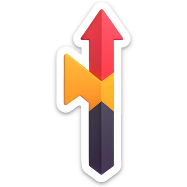 3D arrow pointing to MORE text sticker