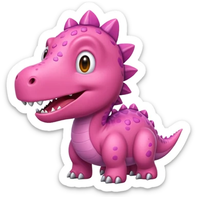 Crea un emoji de un dinosaurio de color rosa, que sea como este 🦖 sticker