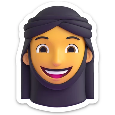 smile emoticon with a Arabic man head cover sticker