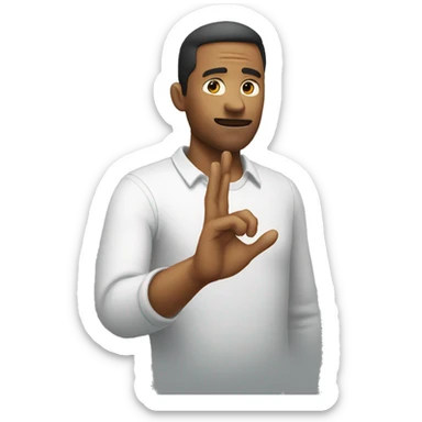 Man with one hand up to say stop sticker