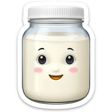 plain yogurt in a jar sticker