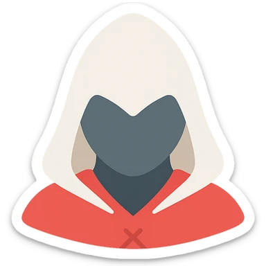 Assassin’s Creed hooded figure icon with color sticker