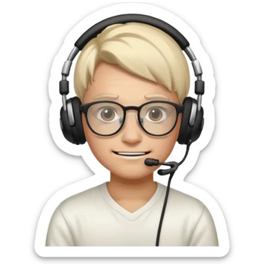 It’s a relaxed selfie of you wearing a glowing gaming headset, glasses, and piercings, lit by red and purple room lights, with a soft, tired-smirk expression.

 sticker