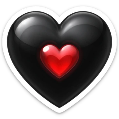 realistic gothic heart with a black crystal sticker