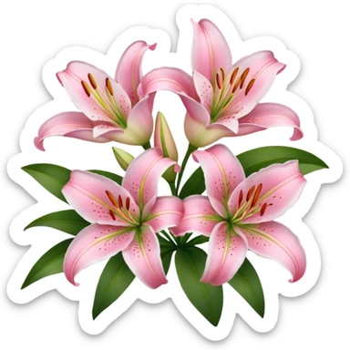 Pink lilies sticker
