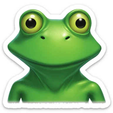 a a green anthropomorphic frog with a humanoid body, from Furie's 2005 comic Boys Club sticker