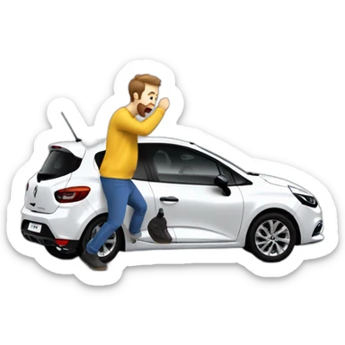 Renault clio farting a men sticker