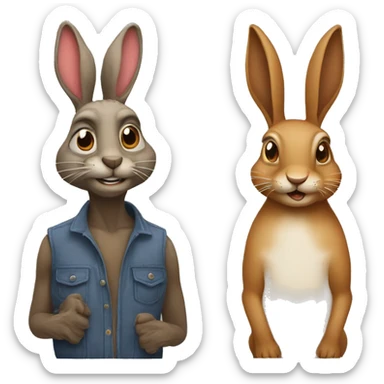 Tortuous and a hare sticker