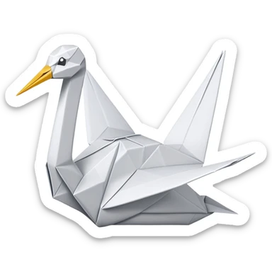 Origami crane sticker