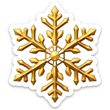 Gold snowflake sticker
