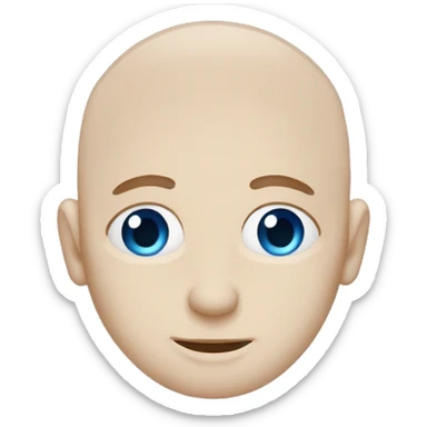 Bald white shady guy with blue eyes with his hands over his face sticker
