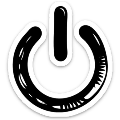 power button symbol with circle inside oval, like iPhone power icon sticker