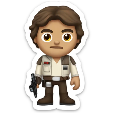star wars version of chuck from angry birds as han solo sticker