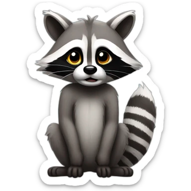 Racoon showing fuck you sticker