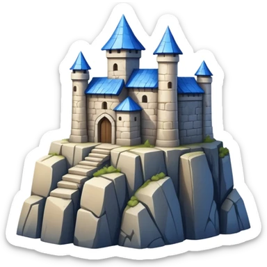 blue-roofed fortress on the rock sticker