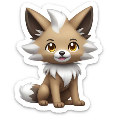 Kawaii Chibi Poochyena-Lycanroc-Pokémon Full Body sticker