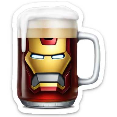 Iron Man sur un quad avec un bière dans sa main sticker