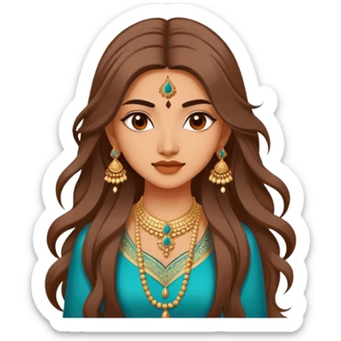 pretty bratz indian baddie asian, desi clothes hair sticker