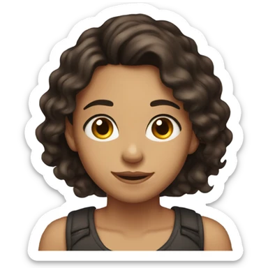 17 year old girl, long, wavy, dark brown hair, dark brown eyes, middle hairline sticker