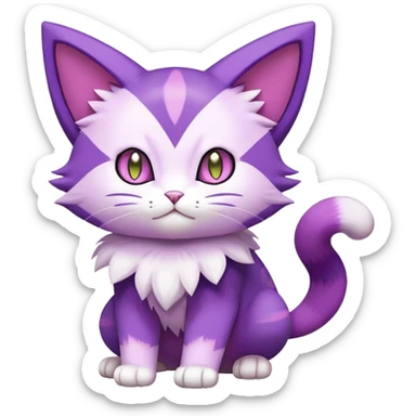 Purrloin-Skitty-Pokémon-Fakémon-hybrid-creature (full body) sticker