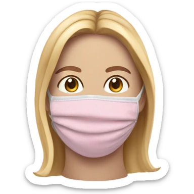 fabric face mask in light pink packaging sticker