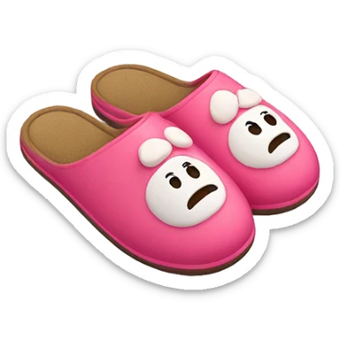 Slippers with a face sticker