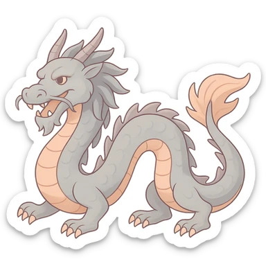 Edit the dragon symbol of the year in Feng Shui, Chinese Eastern style with thin clean contours, soft rounded shapes, pastel palette #98B5BC, #B5B3C1, #C9A3C9, #E4C0CA, #F7DCD1, #F7C0AA, detailed shadows and highlights, soft lighting, transparent background, less cute, no decorative elements. Silhouette and appearance as in the reference. sticker