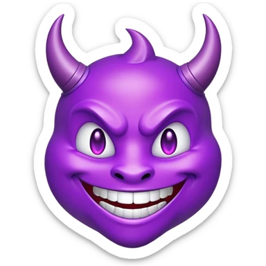 Standard classic emoji of purple colored devil smiling sticker