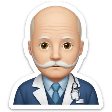 bald  men with tie with white bearded and doctor dress sticker