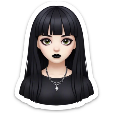 Latina goth girl with bangs sticker