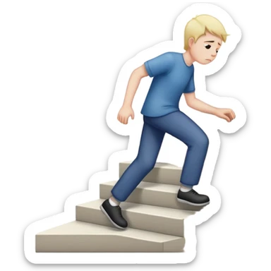 Man going down 📉📉📉📉📈📈 stairs ￼ sticker