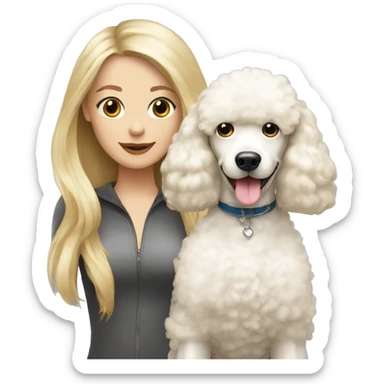 Best friends blonde and brunette with a white poodle  sticker