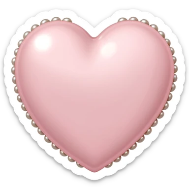 Pale pink heart with pale pink pearls around it  sticker