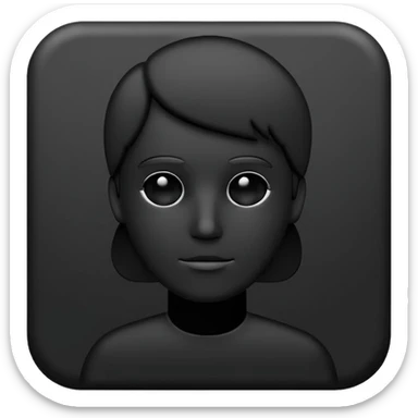 Minimalistic flat vector icon, iOS style, thin black outline on white background. Person silhouette. Black, completely monochrome, matte.  sticker