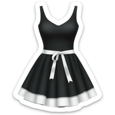 black dress with a white measuring tape around waist sticker
