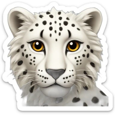 white cheetah with a black lion mane of wool sticker
