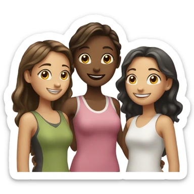 3 friends (girls) sticker