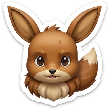 Eevee de Pokémon con expresión de frustración, cubriéndose la cara con la pata, estilo emoji divertido sticker