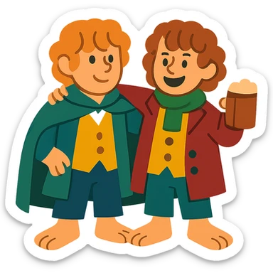 Merry and Pippin together sticker