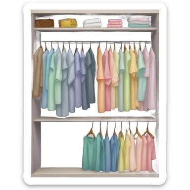 Organized wardrobe  with pastel clothes  sticker