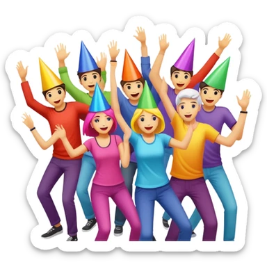 rave techno party sticker